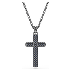 swarovski insigne pendant  cross  gray  ruthenium plated