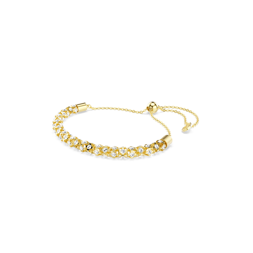 swarovski dextera bracelet  round cut  white  gold tone finish