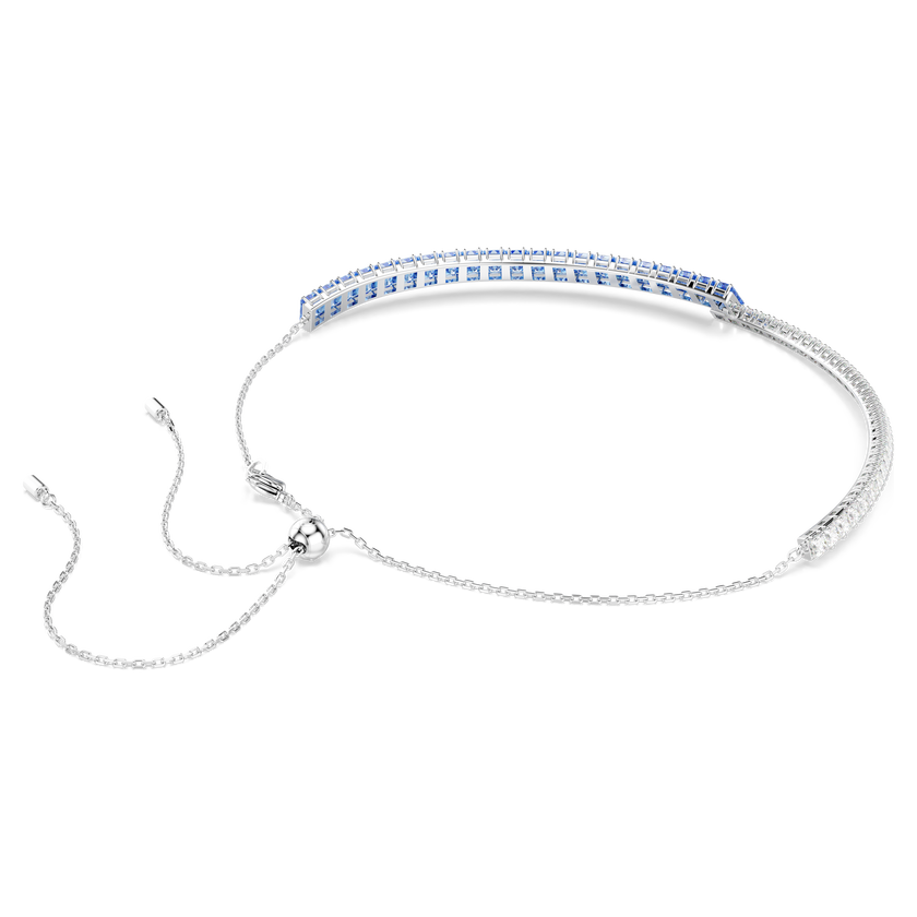 swarovski matrix choker  mixed cuts  blue  rhodium plated