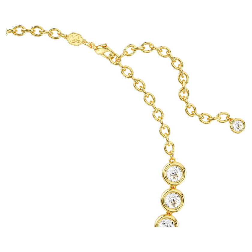 swarovski imber necklace  round cut  white  gold tone plated