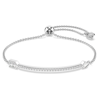 swarovski idyllia bracelet  mixed cuts  arrow  white  rhodium plated