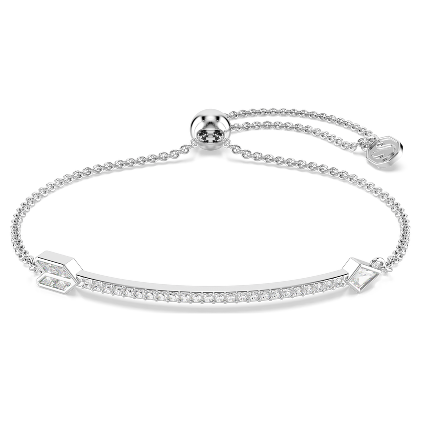 swarovski idyllia bracelet  mixed cuts  arrow  white  rhodium plated
