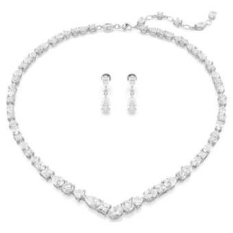 swarovski mesmera set  mixed cuts  white  rhodium plated