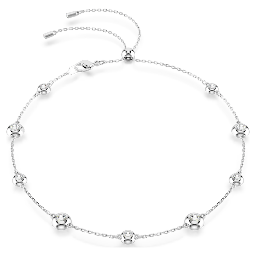 swarovski una angelic necklace  round cut  double sided motifs  white  rhodium plated