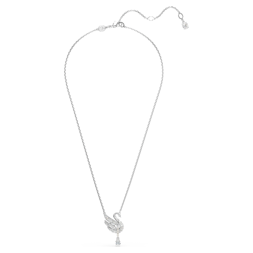 swarovski swan vienna pendant  swan  white  rhodium plated