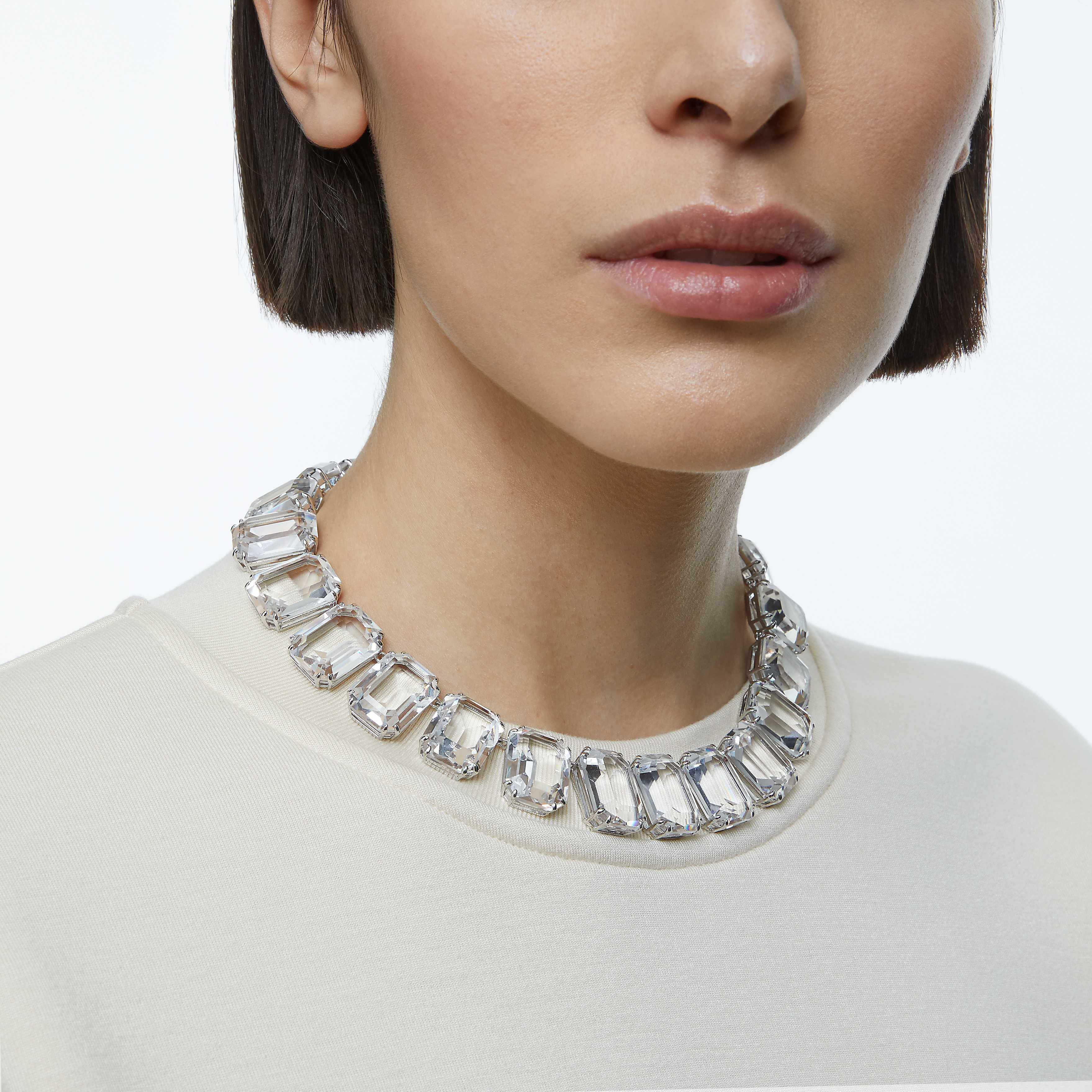 Buy Swarovski Millenia necklace, Octagon cut crystals, White