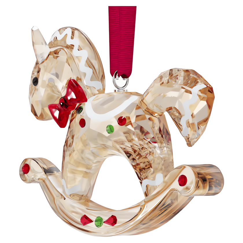 swarovski holiday cheers gingerbread rocking horse ornament