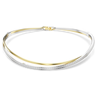 swarovski hyperbola choker  round cut  white  mixed metal finish