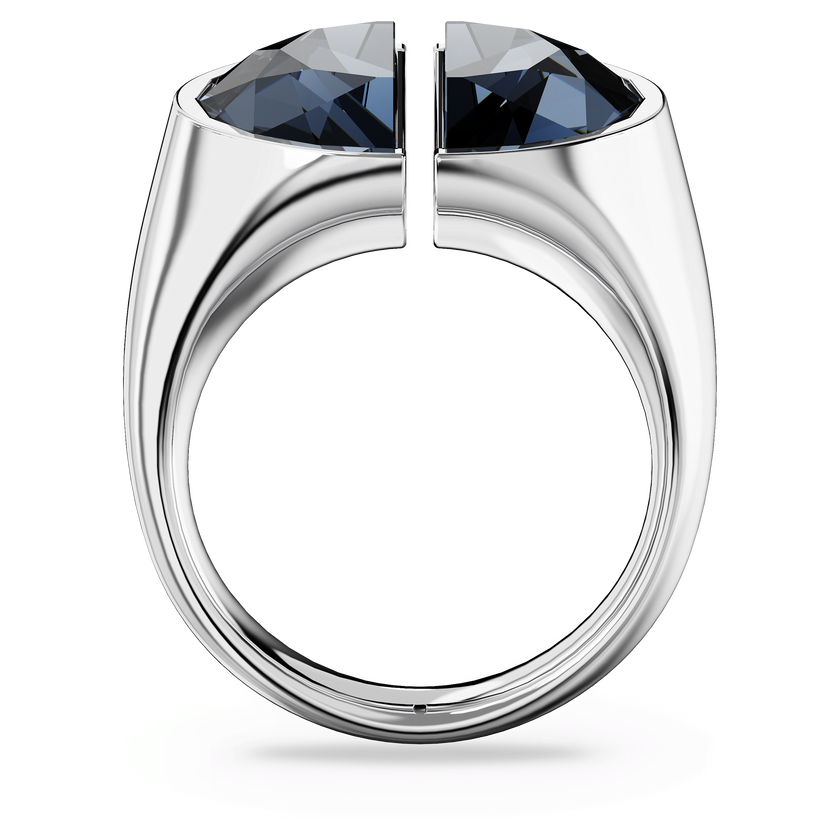 swarovski lucent cocktail ring  gray  rhodium plated