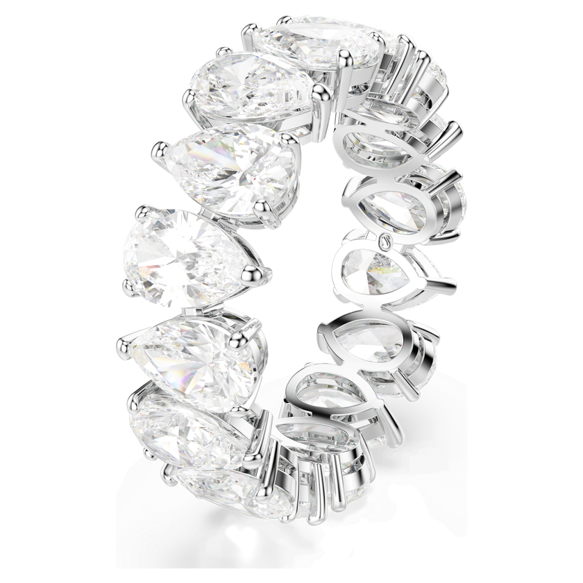 swarovski matrix vittore ring  pear cut  white  silver tone finish