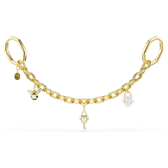 swarovski bag charm  mixed cuts  white  gold tone plated