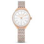 swarovski attract watch  swiss made  metal bracelet  rose gold tone  rose gold tone finish