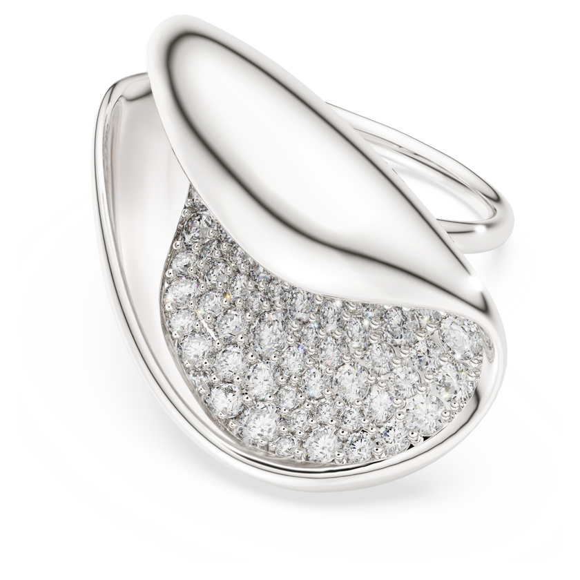 swarovski classica cocktail ring  statement  round cut  white  sterling silver