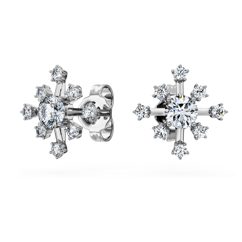 swarovski galaxy stud earrings  laboratory grown diamonds 0 5 ct tw  18k white gold