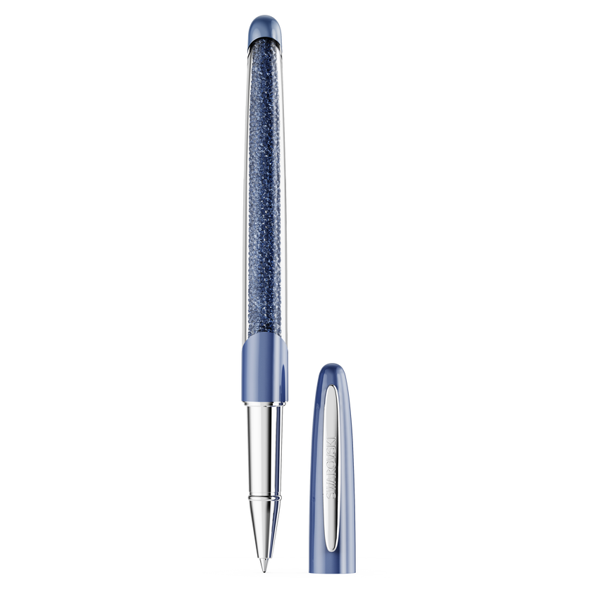swarovski crystalline nova rollerball pen  blue  chrome plated