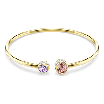 swarovski chroma bangle  mixed cuts  multicolored  18k gold finish