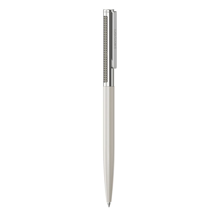 swarovski matrix tennis ballpoint pen  beige lacquered  chrome plated