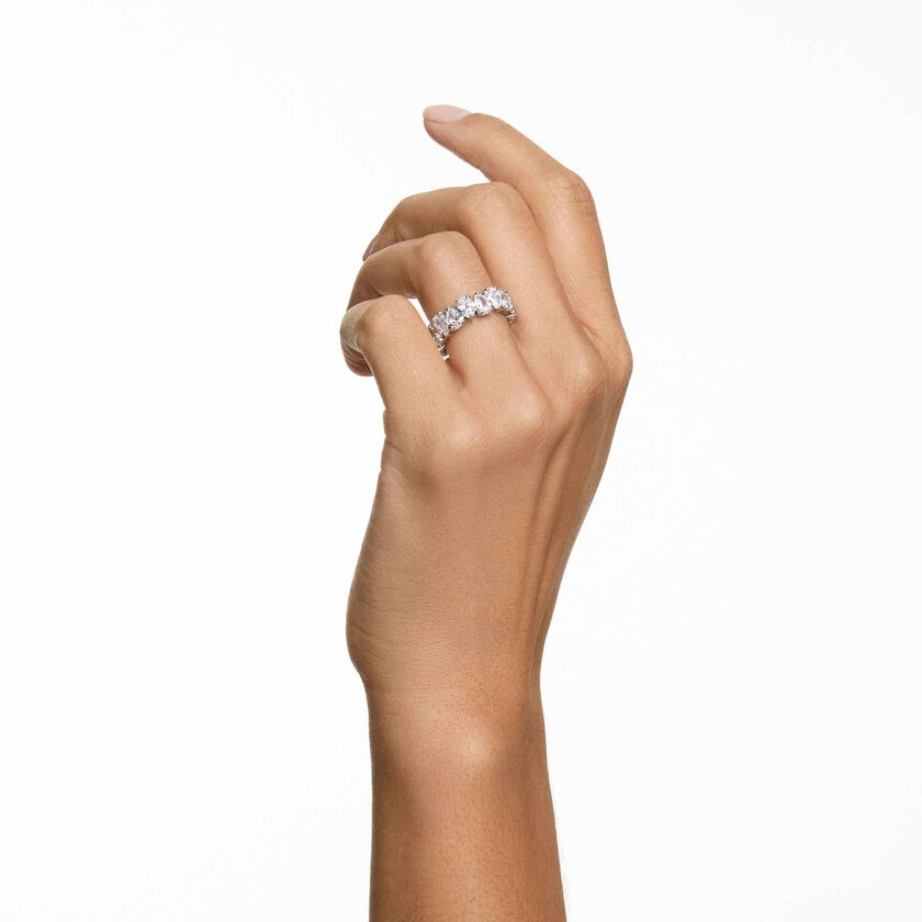 swarovski matrix vittore ring  pear cut  white  silver tone finish