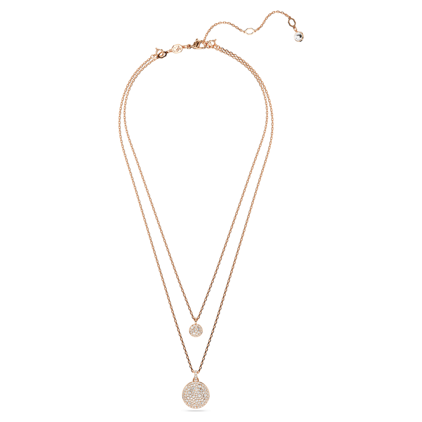 swarovski sublima layered pendant  white  18k rose gold finish