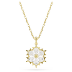 swarovski magic pendant  mixed cuts  snowflake  white  18k gold finish