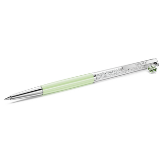 swarovski crystalline ballpoint pen  clover  green  green lacquered  chrome plated