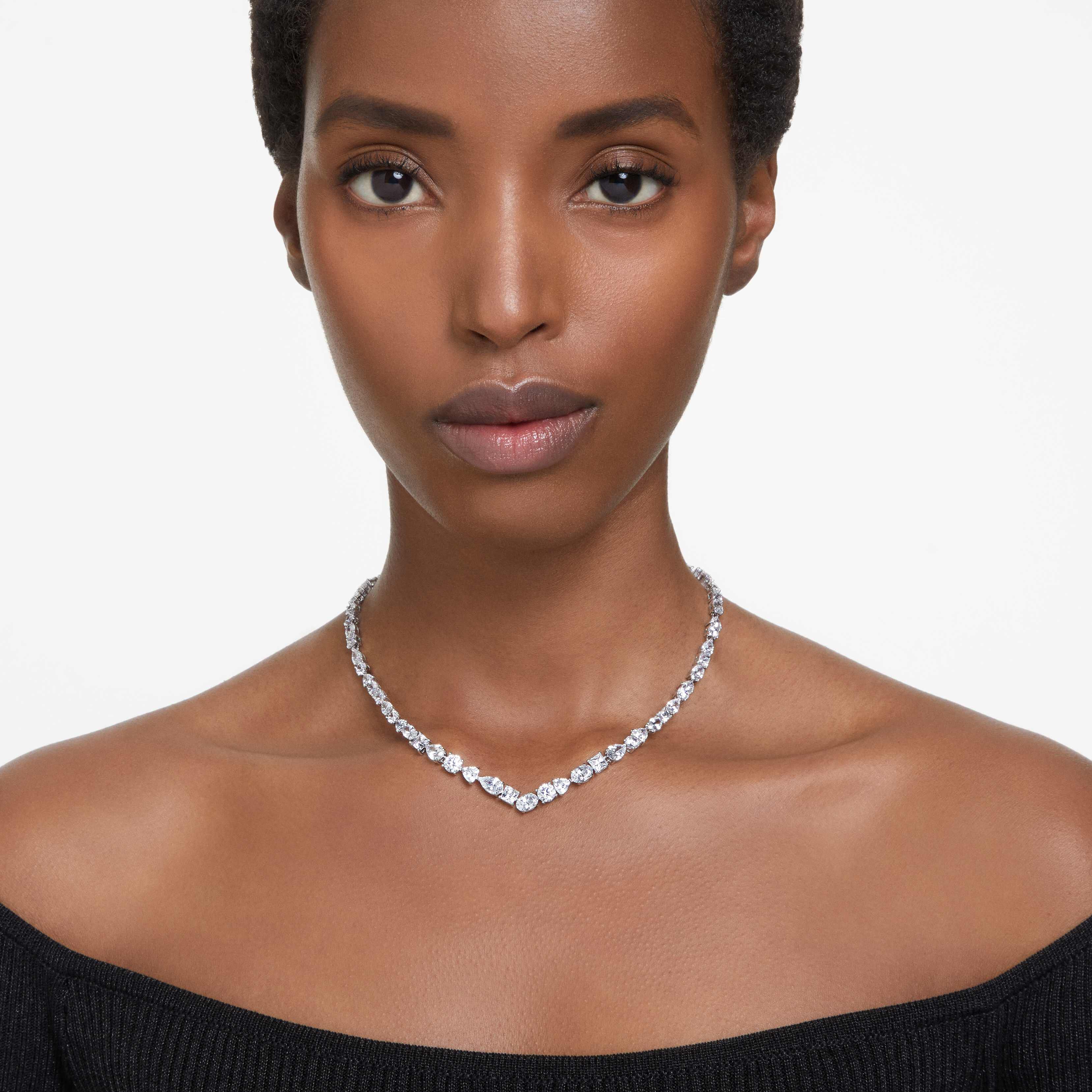 Buy Swarovski Mesmera necklace, Mixed cuts, White, Rhodium plated