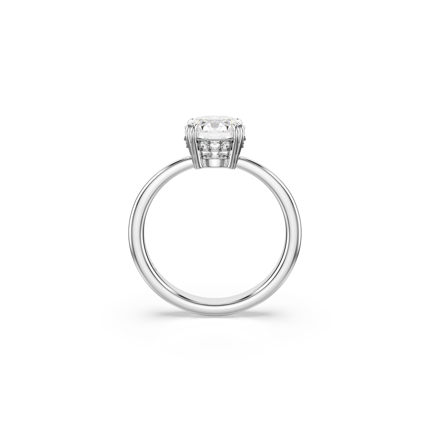 swarovski stilla cocktail ring  round cut  white  silver tone finish