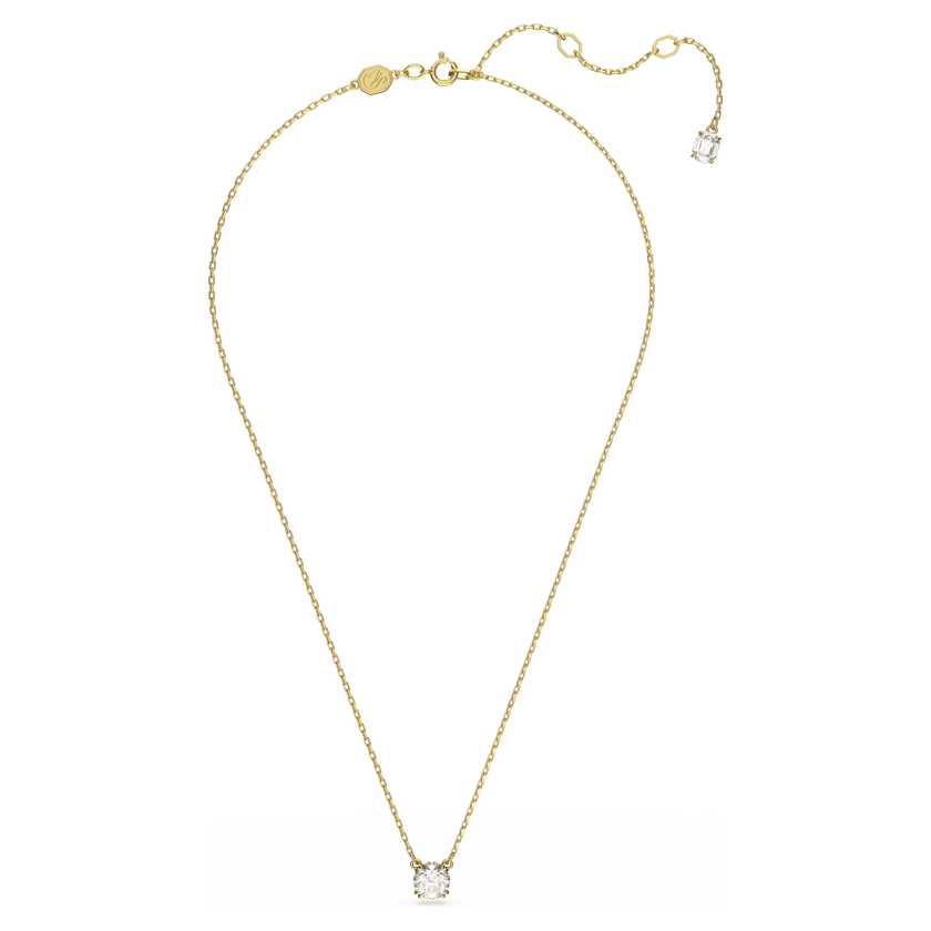 swarovski stilla pendant  round cut  white  gold tone plated