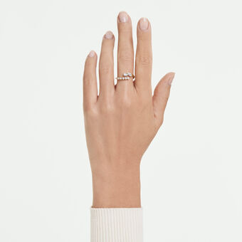 swarovski mesmera open ring  mixed cuts  white  18k gold finish