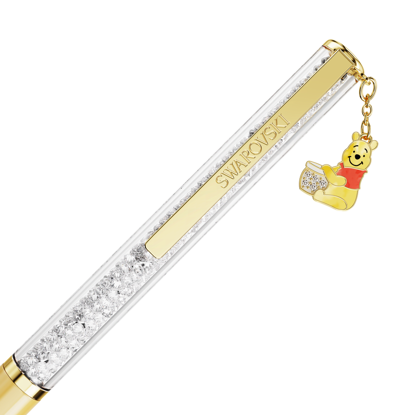 swarovski crystalline ballpoint pen  winnie the pooh  yellow lacquered  gold tone plated