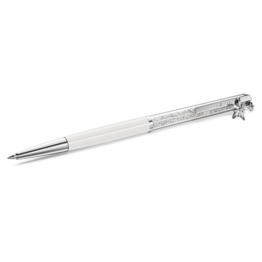 swarovski crystalline ballpoint pen  white  white lacquered  chrome plated