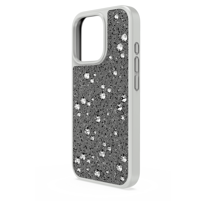 swarovski high smartphone case  scattered design  iphone  16 pro  silver tone