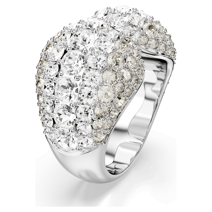 swarovski sublima cocktail ring  round cut  white  rhodium plated
