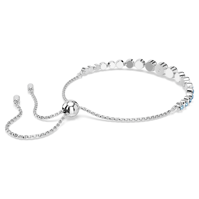 swarovski imber tennis bracelet  mixed round cuts  blue  rhodium plated