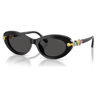 swarovski sunglasses  oval shape  black