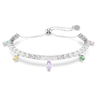 ariana grande x swarovski tennis bracelet  mixed cuts  multicolored  rhodium plated