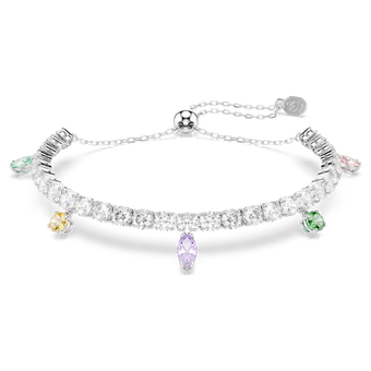 ariana grande x swarovski tennis bracelet  mixed cuts  multicolored  rhodium plated