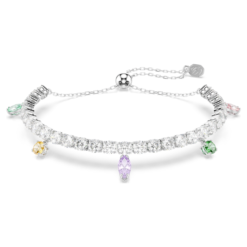 ariana grande x swarovski tennis bracelet  mixed cuts  multicolored  rhodium plated
