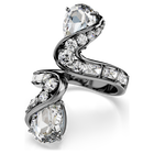 swarovski the vienna collection open ring  feather  white  ruthenium plated