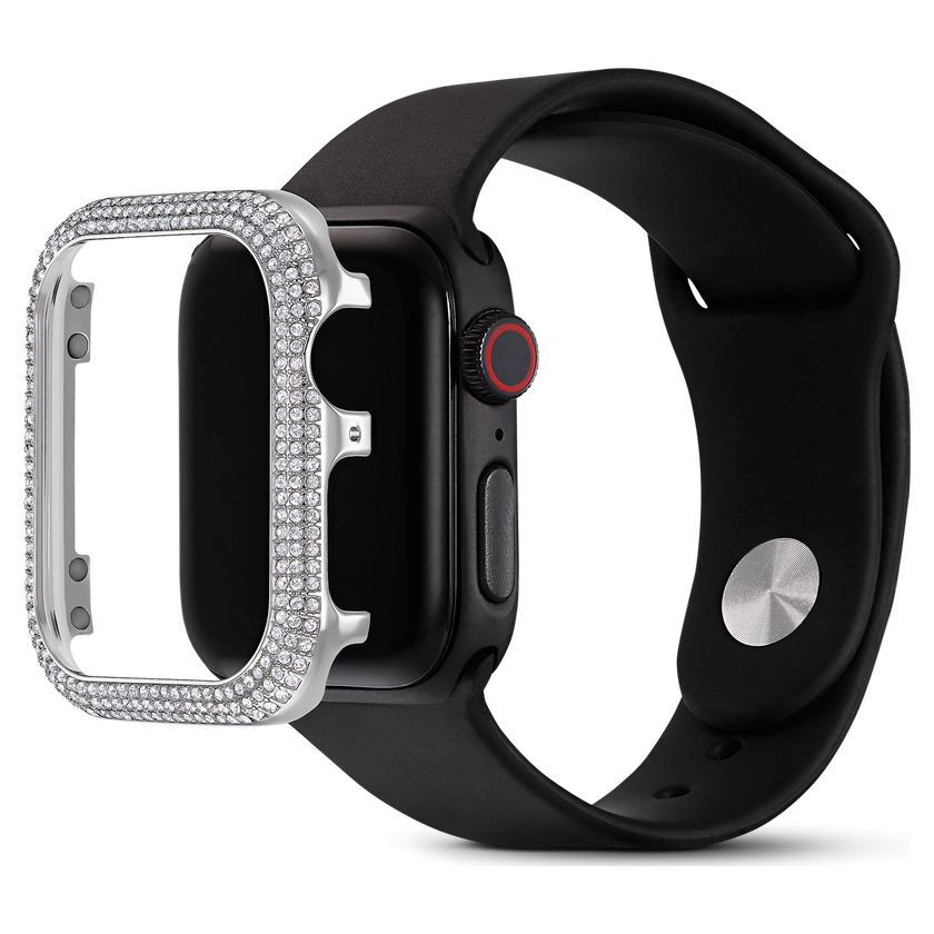 swarovski sparkling case  for apple watch  series 4   5  40 mm  silver tone