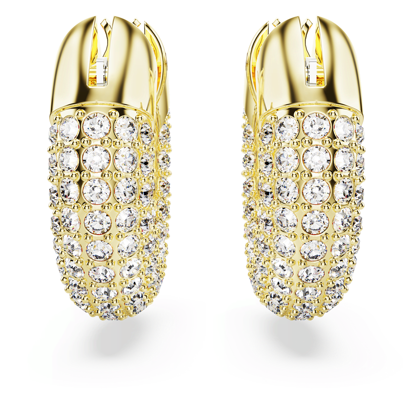 swarovski dextera hoop earrings  pav   white  gold tone plated