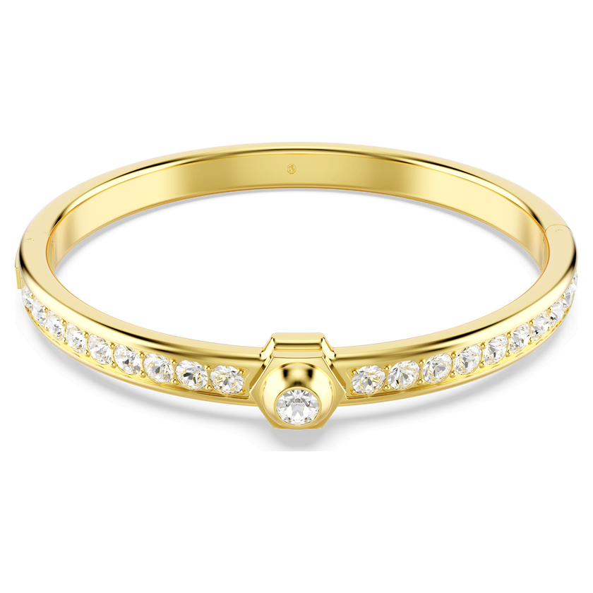 swarovski numina bangle  round cut  white  18k gold finish