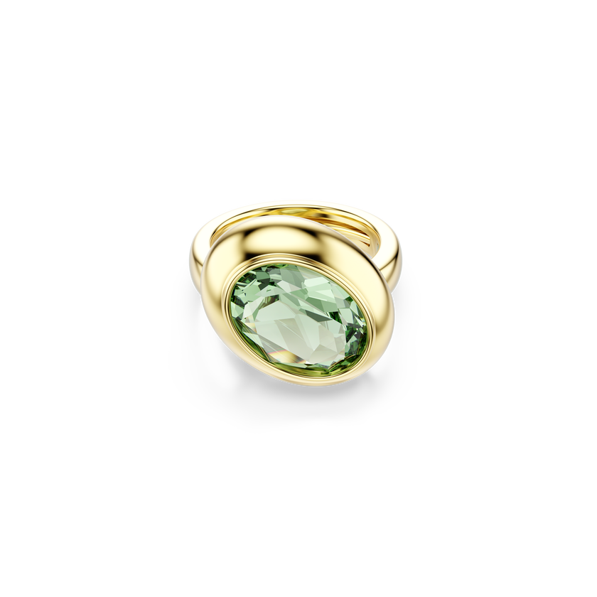 swarovski gema motif ring  set  3   multicolored  gold tone plated