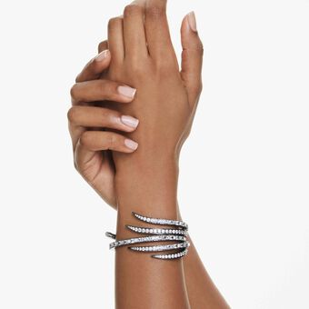swarovski the vienna collection bangle  feather  white  ruthenium plated