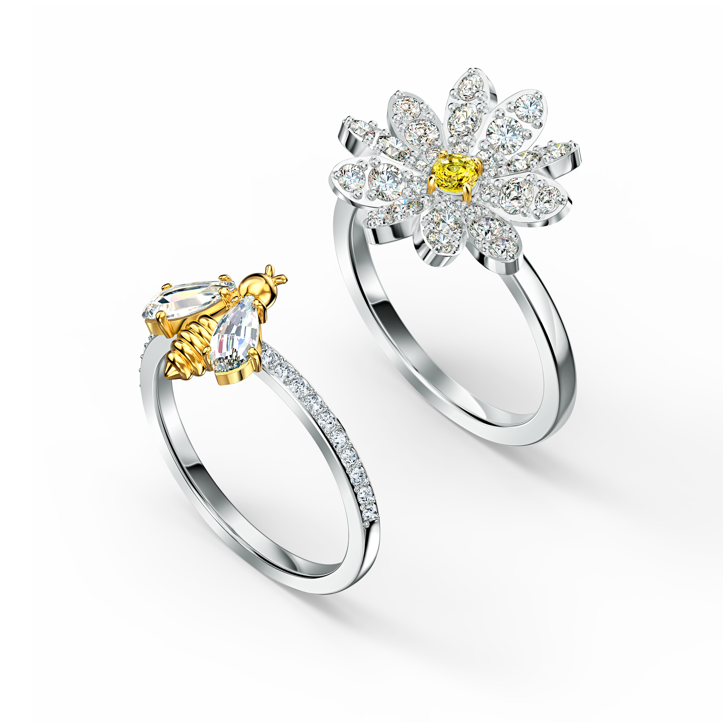 Buy Swarovski Eternal Flower Ring Set, Yellow, Mixed metal finish 5534937